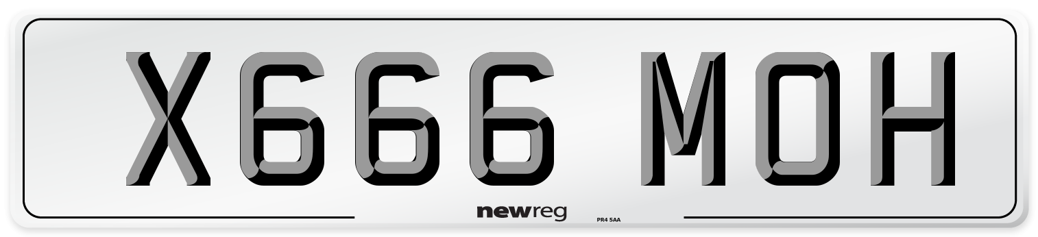 X666 MOH Number Plate from New Reg